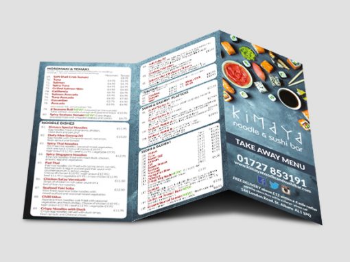 Kimaya Takeaway Menu Design